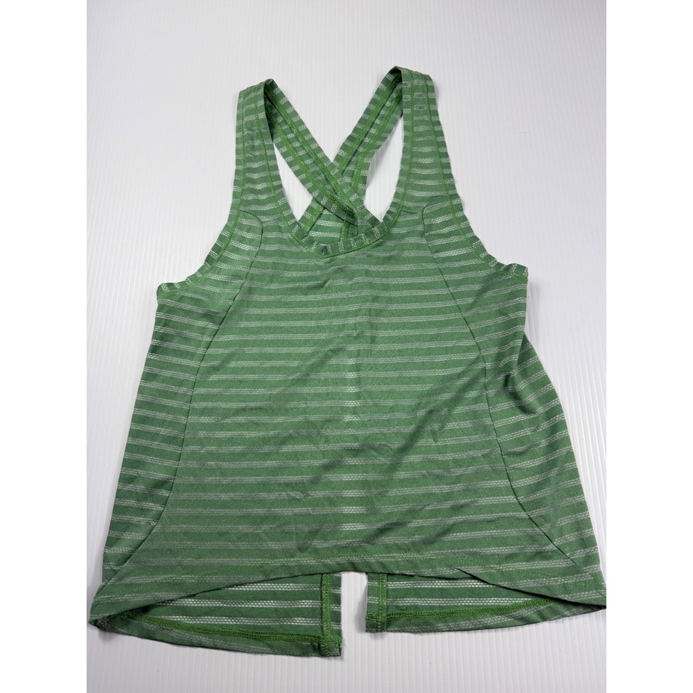 CZYX Workout Tank Top Cross Back Striped Athletic Sleeveless Green Size‎ S